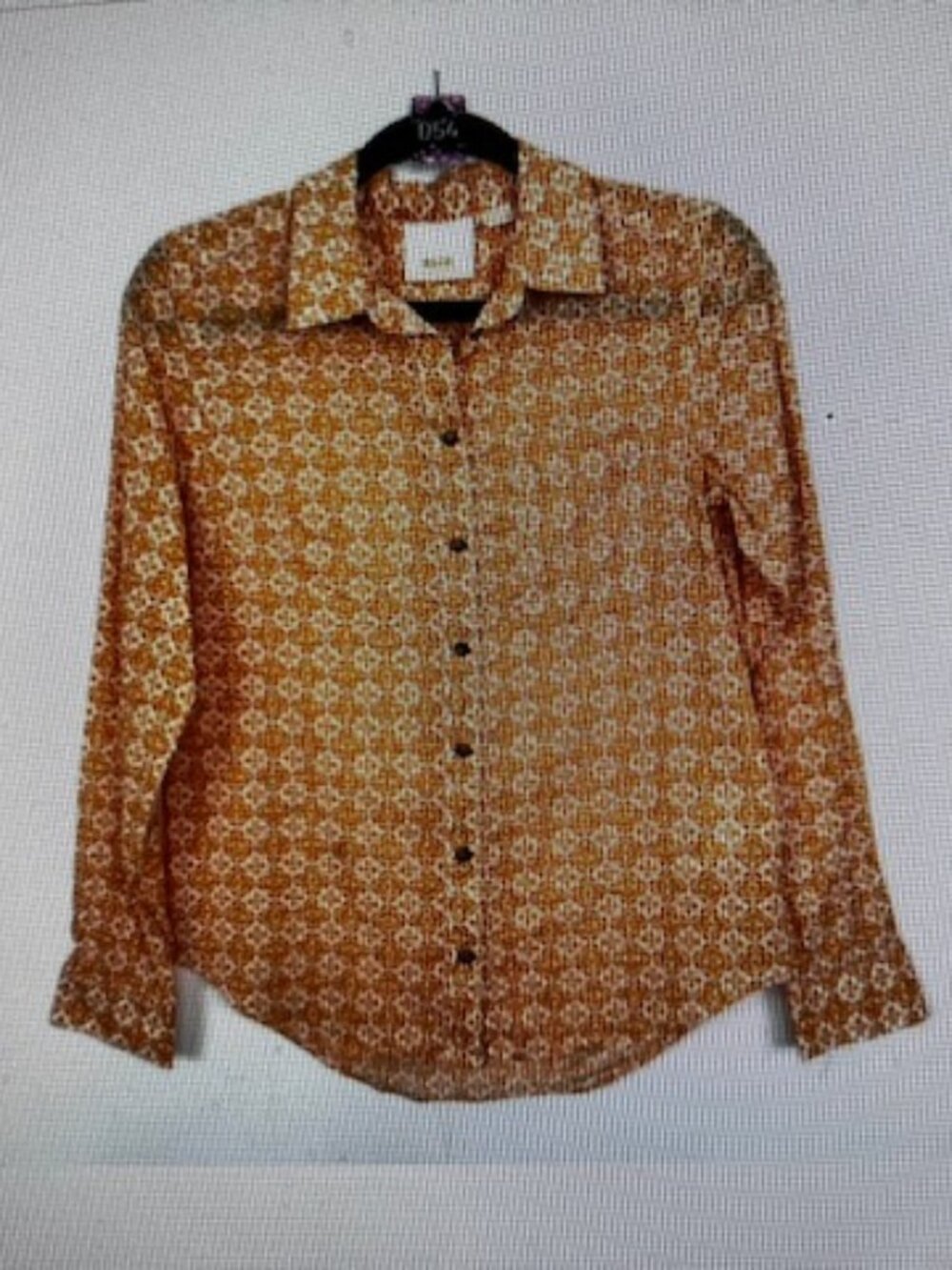 Maeve Orange Clover Button Down Shirt